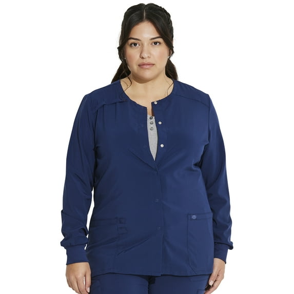 Dickies EDS Essentials Warm Up Scrubs Jacket for Women Snap Front DK305