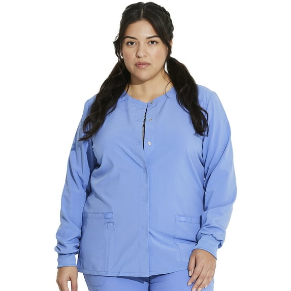 Dickies EDS Essentials Warm Up Scrubs Jacket for Women Snap Front DK305