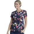 thumbnail image 1 of Dickies EDS Medical Scrubs Top for Women V-Neck DK656, XS, Floral Throwback, 1 of 7