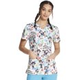 thumbnail image 1 of Dickies EDS Medical Scrubs Top for Women V-Neck Plus Size DK704, 3XL, Meowdy Purrtner, 1 of 5