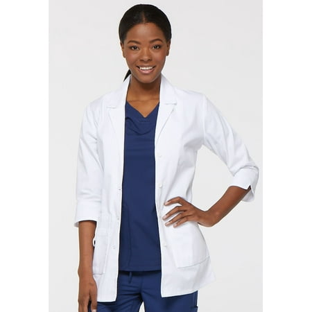 Dickies EDS Professional Scrubs Lab Coats for Women 30" Plus Size 82402, 2XL, White