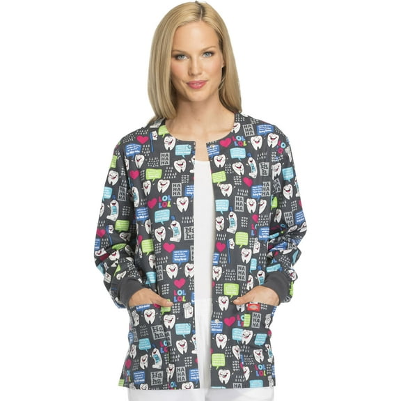 Dickies EDS Scrubs Jacket for Women Warm Up Snap Front DK301