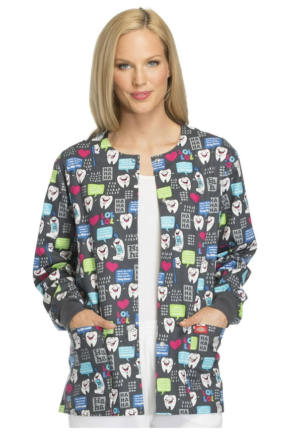 EDS Scrubs Jacket for Women Warm Up Snap Front DK301