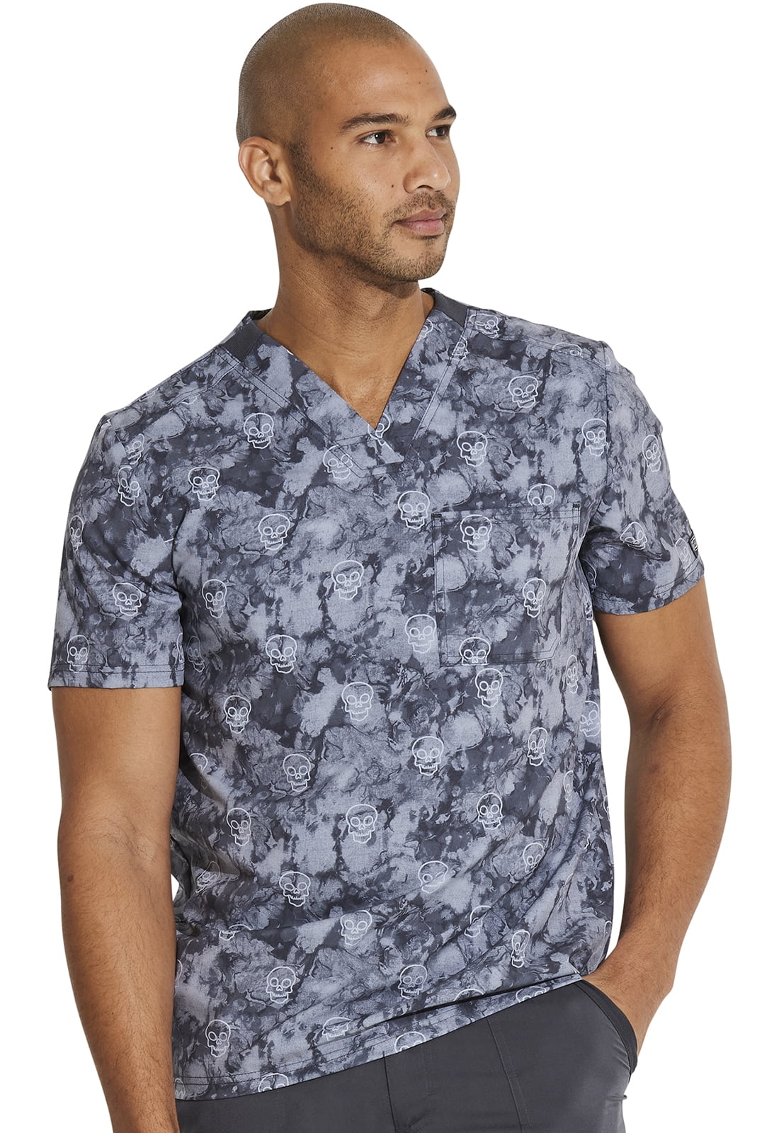 Dickies EDS Scrubs Top For Men VNeck Print DK866