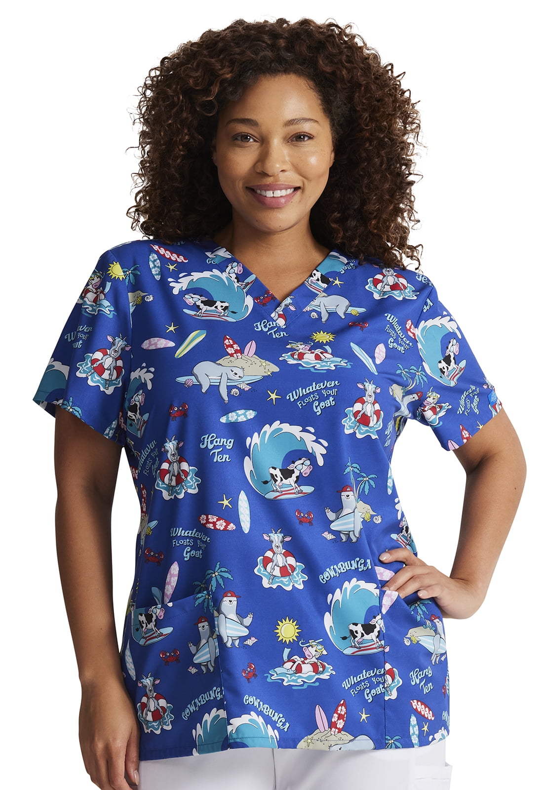 Dickies EDS Scrubs Top For Women VNeck Print DK717