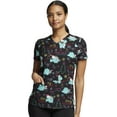 thumbnail image 1 of Dickies EDS Scrubs Top For Women V-Neck Print DK876, M, Merry Rex-mas, 1 of 6