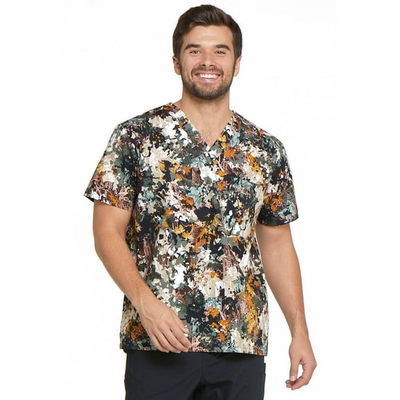 Dickies EDS Scrubs Top for Men V-Neck DK725, S, Great Outdoors