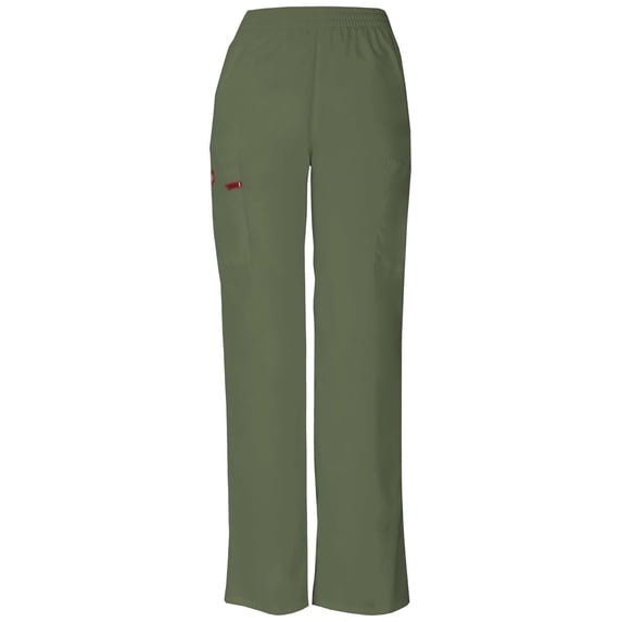Dickies EDS Signature Scrubs Pant for Women Natural Rise Tapered Leg 86106P, M Petite, Olive