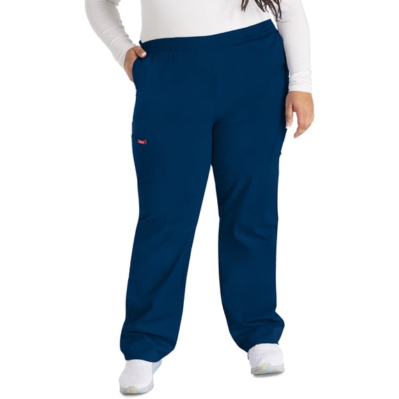 Dickies EDS Signature Scrubs Pant for Women Natural Rise Tapered Leg Plus Size 86106, 4XL, Navy