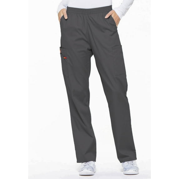 Dickies EDS Signature Scrubs Pant for Women Natural Rise Tapered Leg Pull-On 86106, S, Pewter
