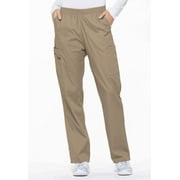 Dickies EDS Signature Scrubs Pant for Women Natural Rise Tapered Leg Pull-On 86106, XL, Dark Khaki