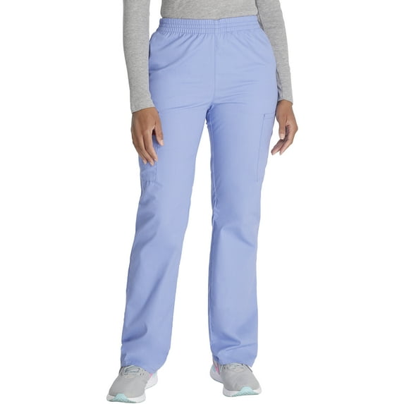 Dickies EDS Signature Scrubs Pant for Women Natural Rise Tapered Leg Pull-On 86106, XXS, Ciel