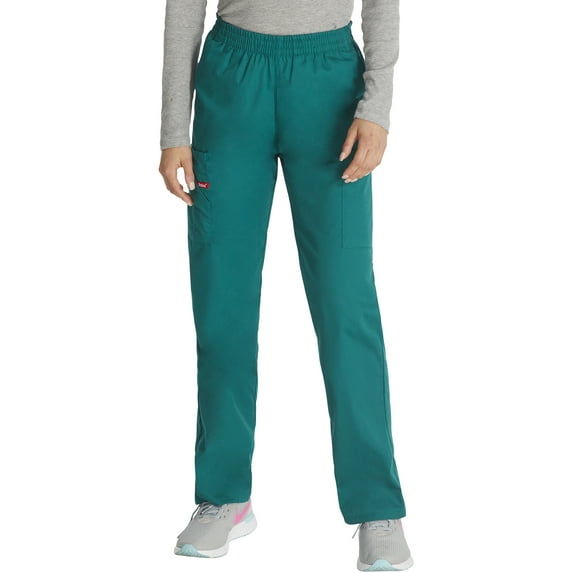 Dickies EDS Signature Scrubs Pant for Women Natural Rise Tapered Leg Pull-On 86106, XXS, Hunter