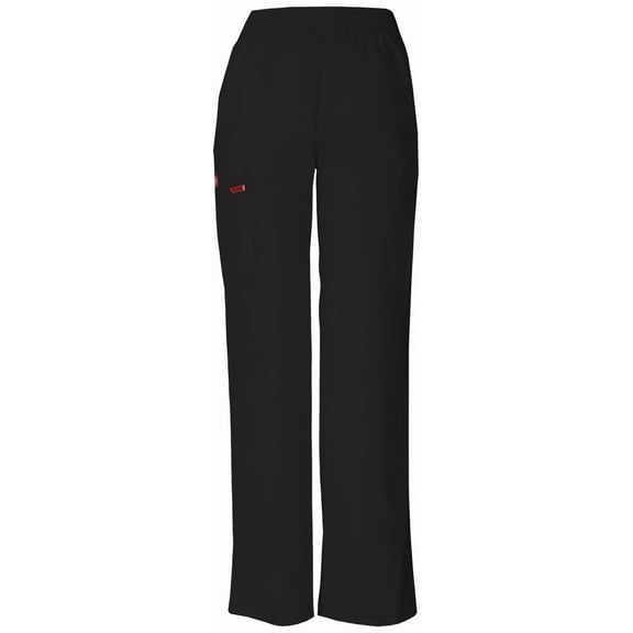 Dickies EDS Signature Scrubs Pant for Women Natural Rise Tapered Leg Pull-On 86106T, L Tall, Black