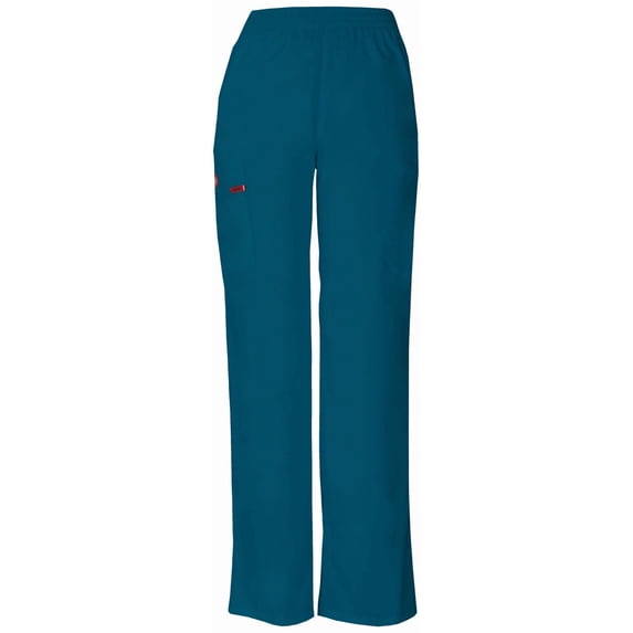 Dickies EDS Signature Scrubs Pant for Women Natural Rise Tapered Leg Pull-On 86106T, L Tall, Caribbean Blue