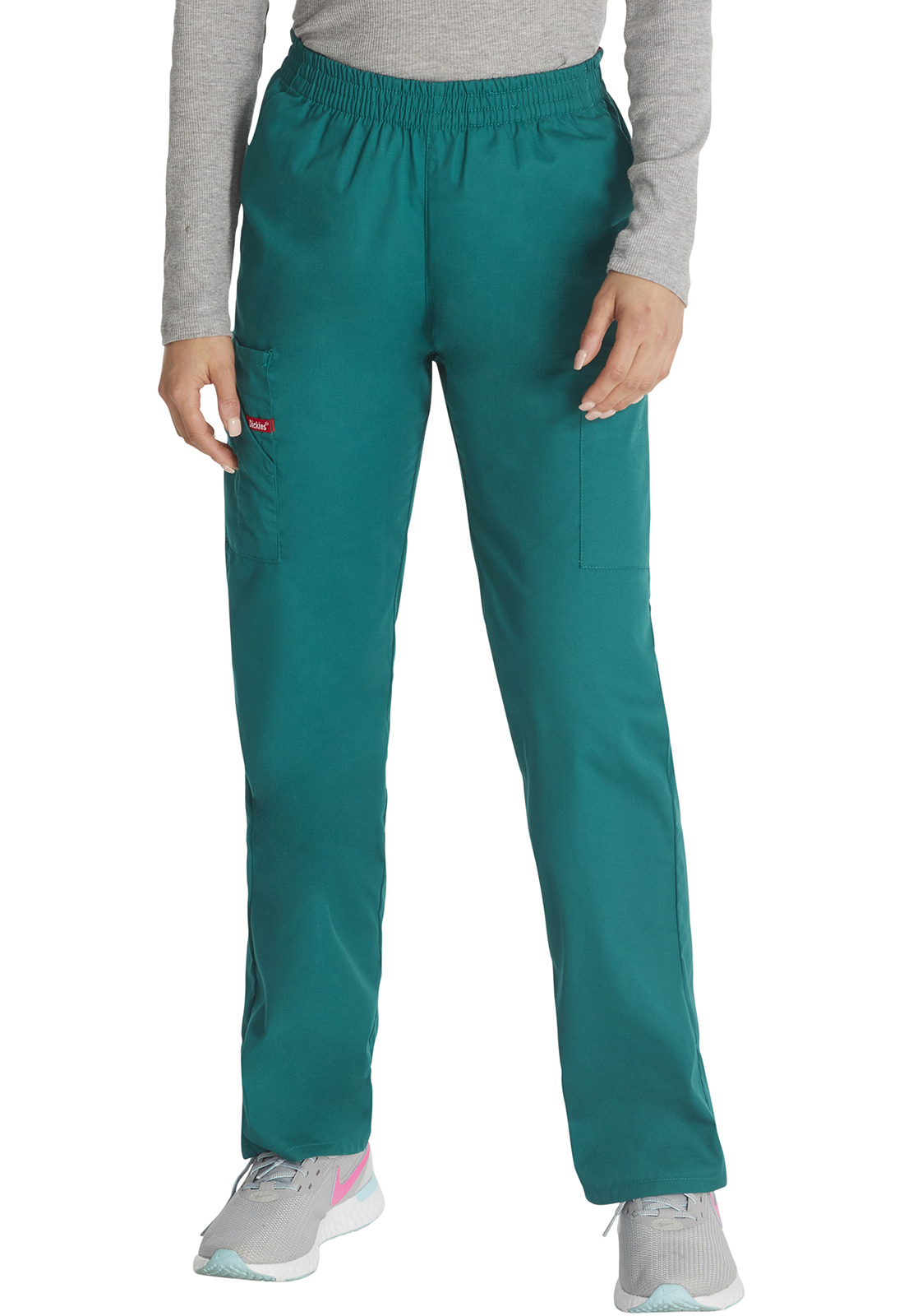 Dickies EDS Signature Scrubs Pant for Women Natural Rise Tapered Leg Pull-On Plus Size 86106, 4XL, Hunter - image 1 of 7