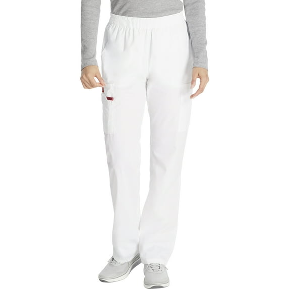 Dickies EDS Signature Scrubs Pant for Women Natural Rise Tapered Leg Pull-On Plus Size 86106, 4XL, White