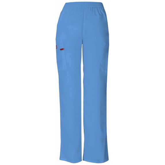 Dickies EDS Signature Scrubs Pant for Women Natural Rise Tapered Leg Pull-On Plus Size 86106P, 2XL Petite, Ciel