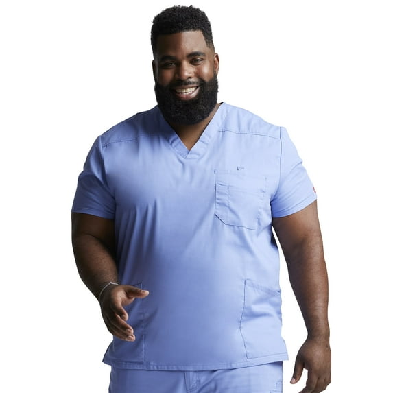 Dickies EDS Signature Scrubs Top for Men V-Neck 81906, L, Ciel
