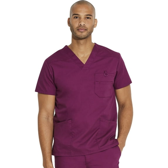 Dickies EDS Signature Scrubs Top for Men V-Neck 81906, XL, Wine