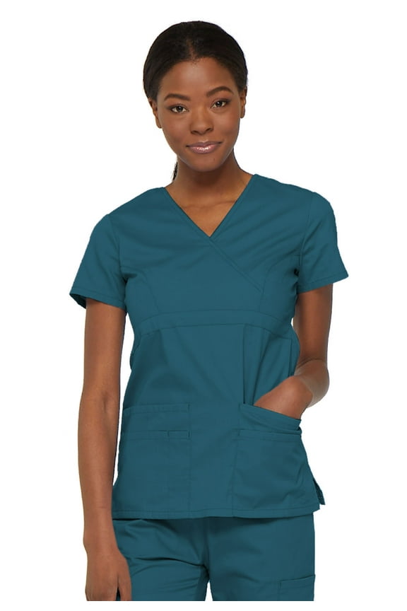 EDS Signature Scrubs Top for Women Mock Wrap 85820