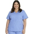 thumbnail image 1 of Dickies EDS Signature Scrubs Top for Women Mock Wrap Plus Size 86806, 3XL, Ciel, 1 of 8