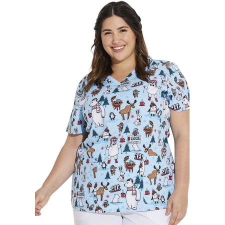 Dickies EDS Women Scrubs Top, V-Neck
