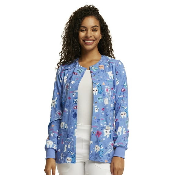 Dickies EDS Women Warm Up Scrubs Jacket Snap Front DK309