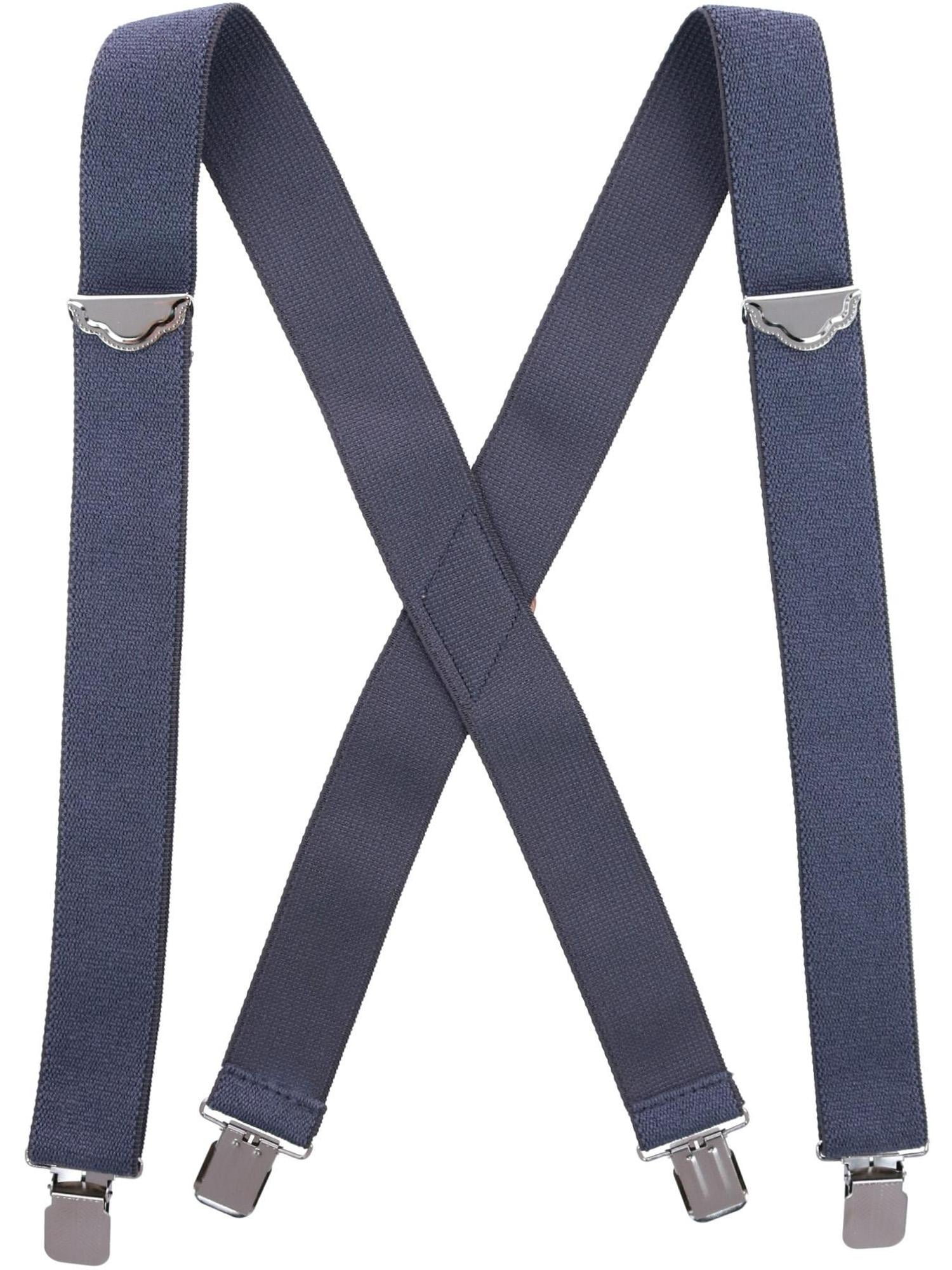 Kilshye Suspenders Men Y Back Suspender Adult Adjustable Suspenders Strap  Strong Clip Braces for Man (B- Blue)