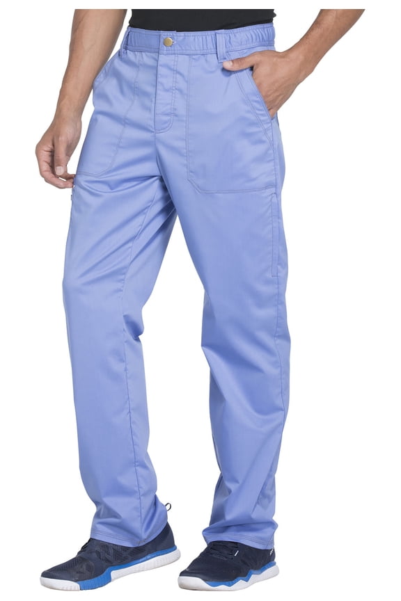 Essence Medical Scrubs Pant for Men Drawstring Zip Fly DK160, S, Ciel Blue
