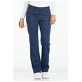 thumbnail image 1 of Dickies Essence Medical Scrubs Pant for Women Mid Rise Straight Leg Drawstring DK106P, XXS Petite, Navy, 1 of 7