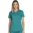 thumbnail image 1 of Dickies Essence Medical Scrubs Top for Women Mock Wrap Plus Size DK804, 5XL, Teal Blue, 1 of 5