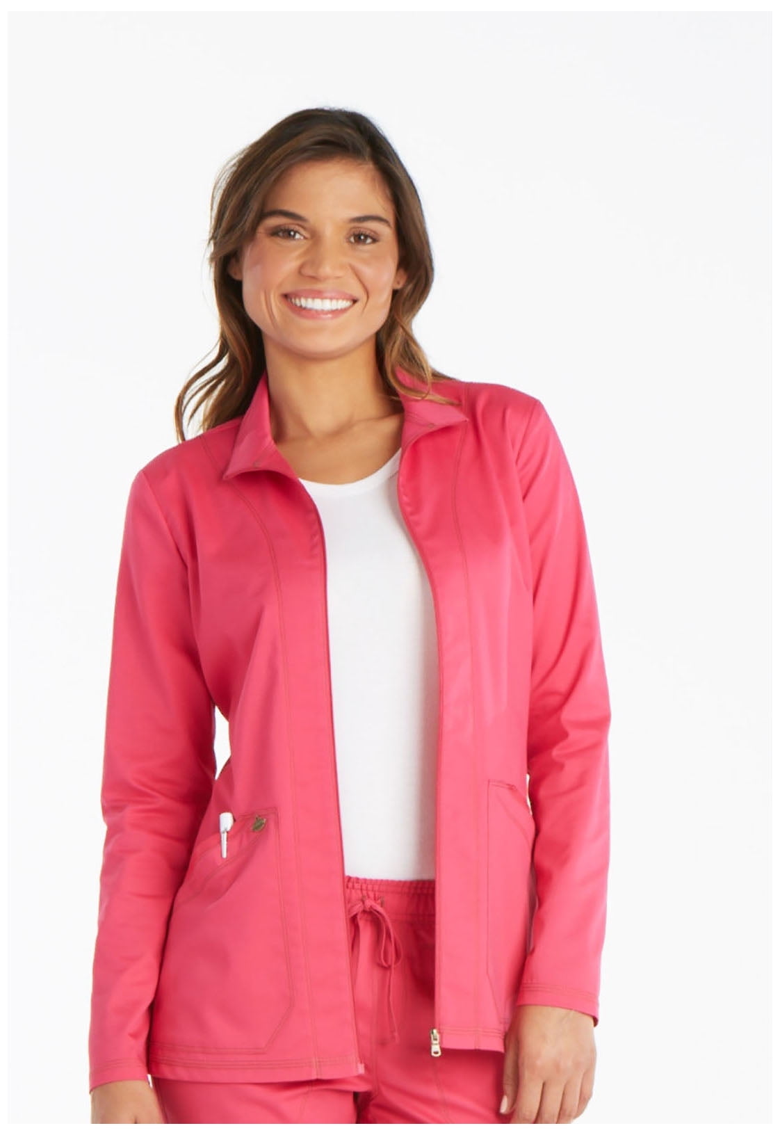 Dickies Essence Medical Scrubs Jacket for Women Warm Up Plus Size DK302 2XL Hot Pink Walmart