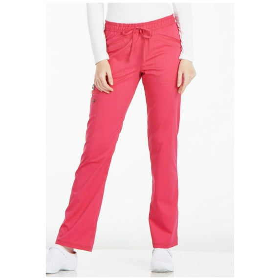 Dickies Essence Women Scrubs Pant, Mid Rise Straight Leg Drawstring, DK106T, M Tall, Hot Pink