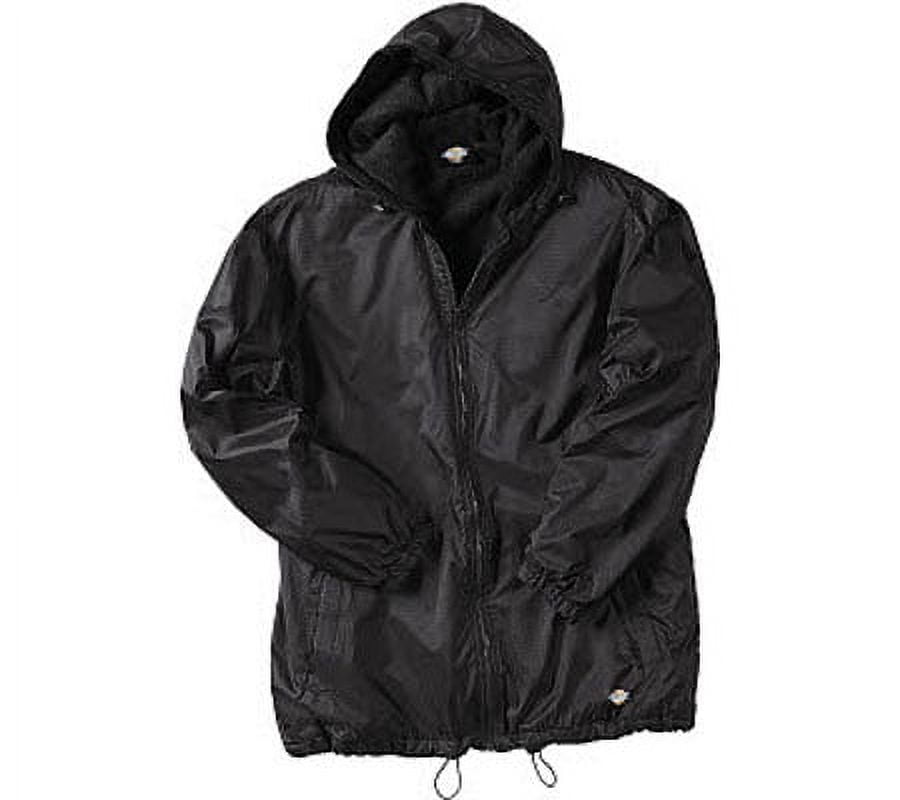 Fleece Lined Jacket ナイロンジャケット Dickies Men's Fleece Lined Hooded Jacket, Black, Small at