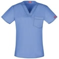 thumbnail image 1 of Dickies Gen Flex Medical Scrubs Top for Women V-Neck Plus Size DK801, 4XL, Ceil, 1 of 5