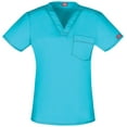 thumbnail image 1 of Dickies Gen Flex Medical Scrubs Top for Women V-Neck Plus Size DK801, 4XL, Icy Turquoise, 1 of 5
