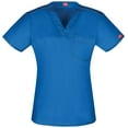 thumbnail image 1 of Dickies Gen Flex Medical Scrubs Top for Women V-Neck Plus Size DK801, 4XL, Royal, 1 of 5