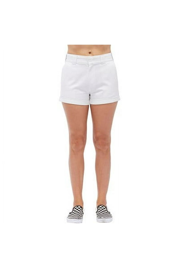 Girl Juniors Mid Rise 5" Slim Short, White, 9