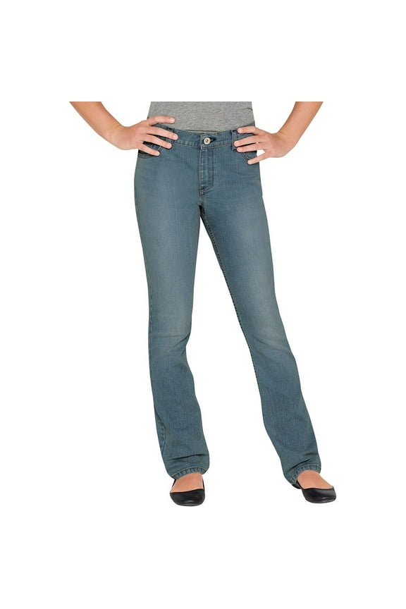 Girl's Slim Fit Denim Jeans (Bleach Stonewash, Size: 5)