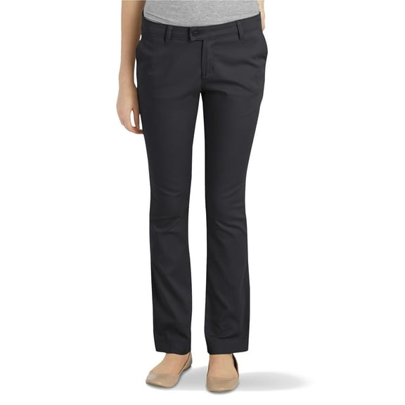Dickies Girls' Stretch Twill Pant - Slim Fit, Straight Leg (Black, 20.5)