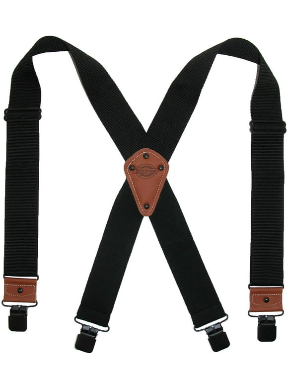 Dickies Industrial Strength Suspenders - Men's Wide Adjustable Thick Strap Clips for Work Heavy Duty Pants