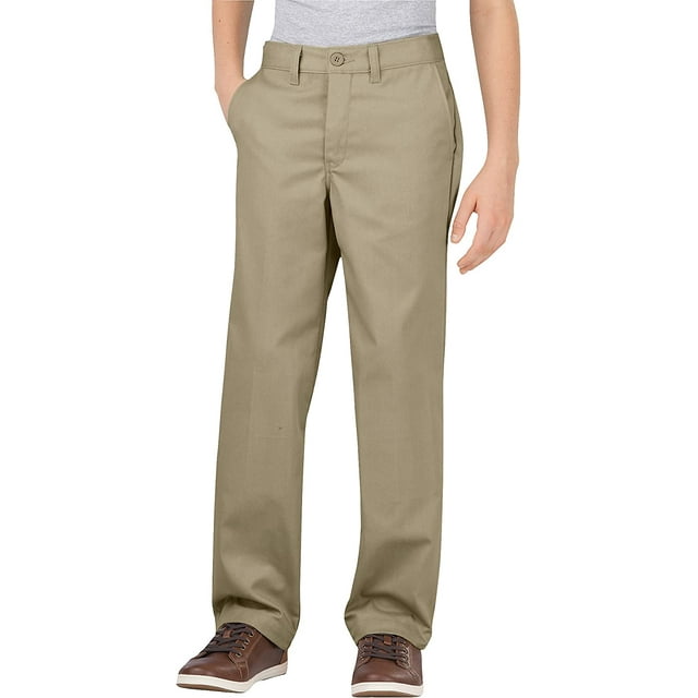 Dickies Khaki Boys' Flex Waist Stretch Pant Husky Boys 14 Husky Desert
