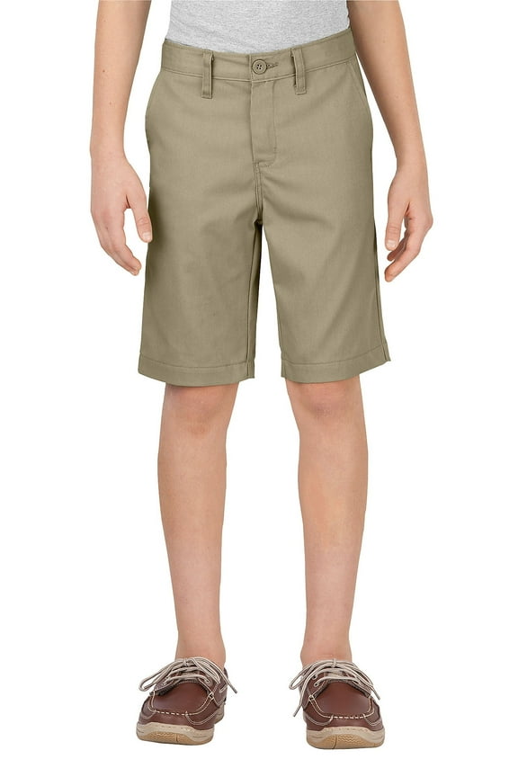Khaki Boys' Slim Fit Stretch Flat Front Short Big Boys 14 Desert Sand