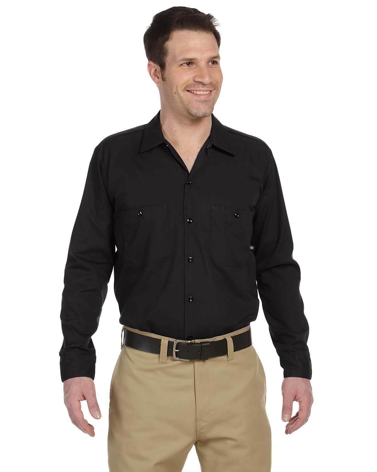 Dickies L535 Industrial Long Sleeve Work Shirt - Black - XL