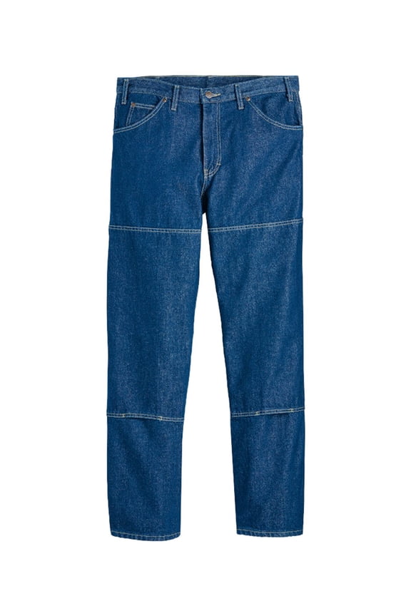 LD20 Industrial Double Knee Jeans - Rinsed Indigo Blue - 30I - 38W