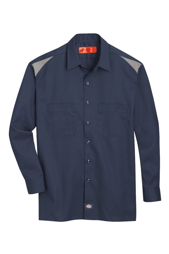 LL605DNSMMT Men's Navy/Smoke Long Sleeve Shop Shirt Size Tall/Medium