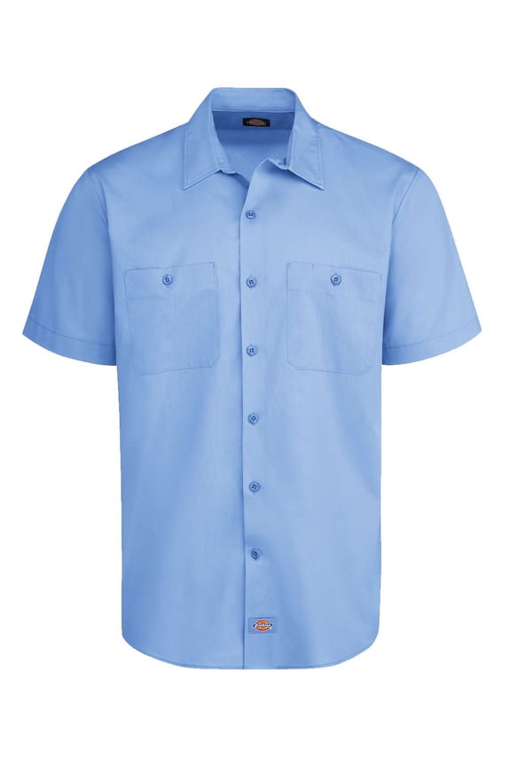 LS51L Industrial Worktech Ventilated Short Sleeve Work Shirt - Long Sizes - Light Blue - XLT