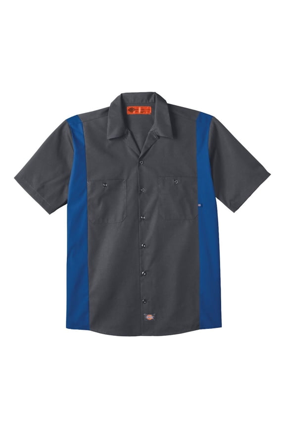 occupational workwear ls524chrb m polyester/ cotton men's short sleeve