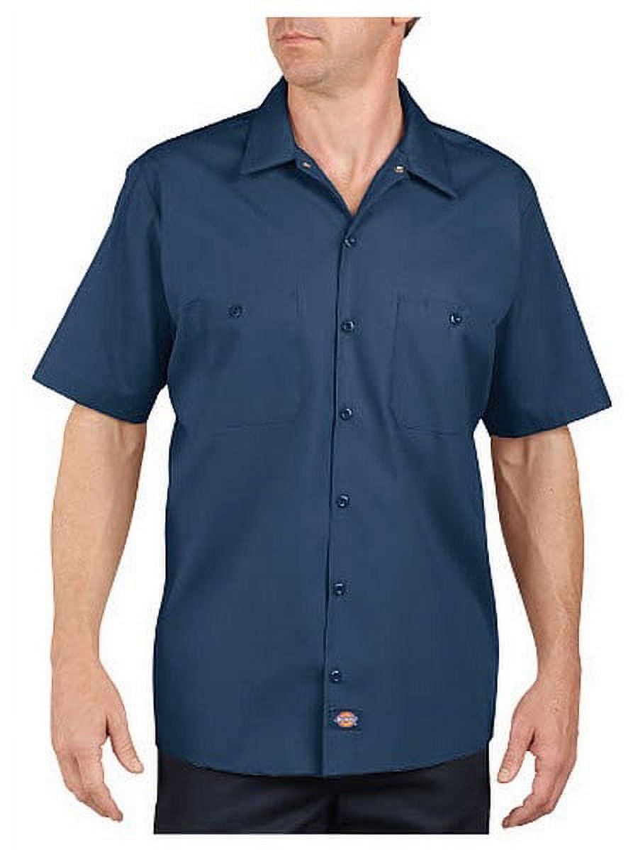 Dickies LS535NV S Men's Navy Poly/Cotton SS Industrial Work Shirt